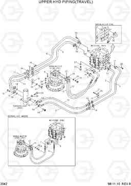 2042 UPPER HYD PIPING(TRAVEL) R360LC-3, Hyundai