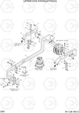 2043 UPPER HYD PIPING(ATTACH) R360LC-3, Hyundai