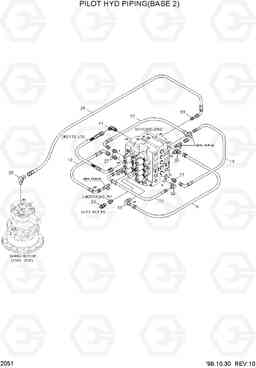 2051 PILOT HYD PIPING(BASE 2) R360LC-3, Hyundai