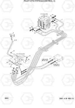 2055 PILOT HYD PIPING(CONTROL 3) R360LC-3, Hyundai