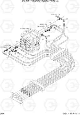 2056 PILOT HYD PIPING(CONTROL 4) R360LC-3, Hyundai