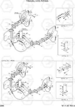2060 TRAVEL HYD PIPING R360LC-3, Hyundai