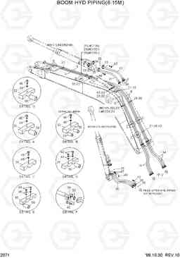 2071 BOOM HYD PIPING(6.15M) R360LC-3, Hyundai