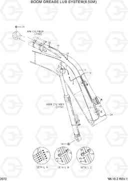 2072 BOOM GREASE LUB SYSTEM(6.50M) R360LC-3, Hyundai