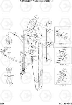 2084 ARM HYD PIPING(4.3M,#0087-) R360LC-3, Hyundai