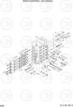 2092 MAIN CONTROL VALVE(3/3) R360LC-3, Hyundai