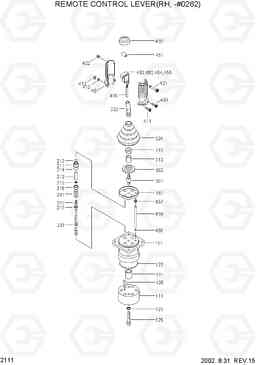 2111 REMOTE CONTROL LEVER(RH,-#0262) R360LC-3, Hyundai