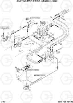2182 S/ACTING MAIN PIPING KIT(#0201-#0220) R360LC-3, Hyundai