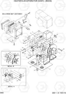 3055 HEATER & EVAPORATOR ASSY(-#0036) R360LC-3, Hyundai