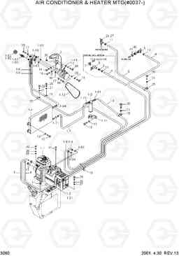 3060 AIR CONDITIONER & HEATER MTG(#0037-) R360LC-3, Hyundai
