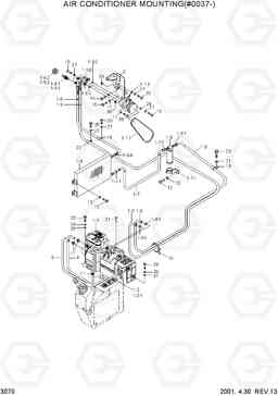 3070 AIR CONDITIONER & MOUNTING(#0037-) R360LC-3, Hyundai