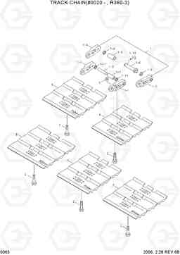 5063 TRACK CHAIN(#0020-,R360-3) R360LC-3, Hyundai