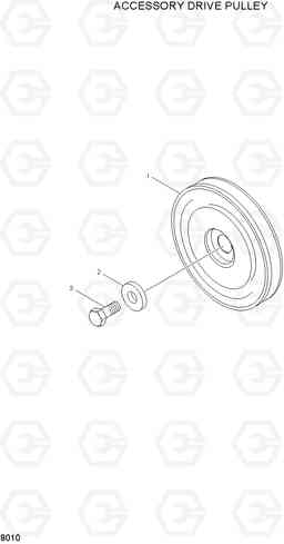 8010 ACCESSORY DRIVE PULLEY R360LC-3, Hyundai