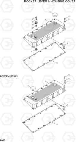 8030 ROCKER LEVER & HOUSING COVER R360LC-3, Hyundai