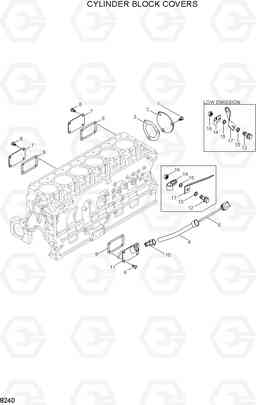 8240 CYLINDER BLOCK COVERS R360LC-3, Hyundai