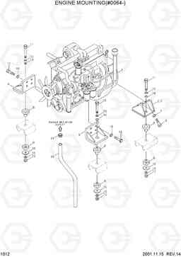 1012 ENGINE MTG(#0064-) R360LC-3H, Hyundai