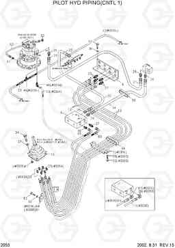 2053 PILOT HYD PIPING(CNTL 1) R360LC-3H, Hyundai