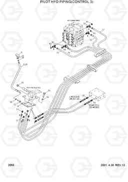 2055 PILOT HYD PIPING(CNTL 3) R360LC-3H, Hyundai