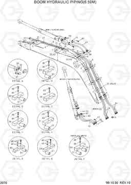 2070 BOOM HYDRAULIC PIPING(6.50M) R360LC-3H, Hyundai