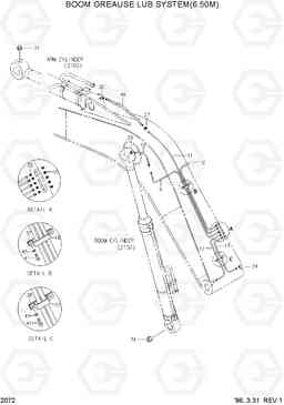 2072 BOOM GREASE LUB SYSTEM(6.50M) R360LC-3H, Hyundai