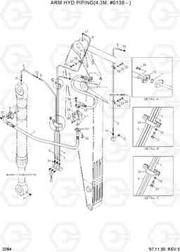 2084 ARM HYDRAULIC PIPING(4.3M,#0138-) R360LC-3H, Hyundai