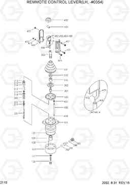 2110 REMOTE CONTROL LEVER(LH,-#0354) R360LC-3H, Hyundai