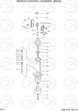 2111 REMOTE CONTROL LEVER(RH,-#0354) R360LC-3H, Hyundai