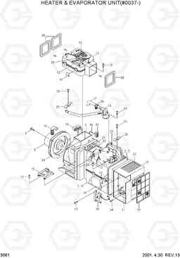 3061 HEATER & EVAPORATOR UNIT(#0081-) R360LC-3H, Hyundai