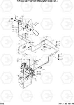 3070 AIR CONDITIONER MOUNTING(#0081-) R360LC-3H, Hyundai