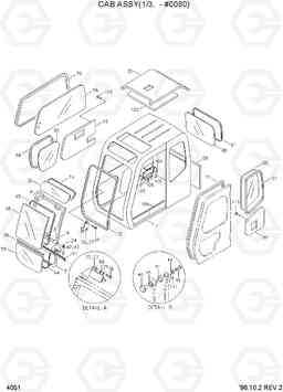 4051 CAB ASSY(1/3,-#0080) R360LC-3H, Hyundai