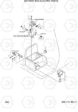 4082 BATTERY BOX ELECTRIC PARTS R360LC-3H, Hyundai