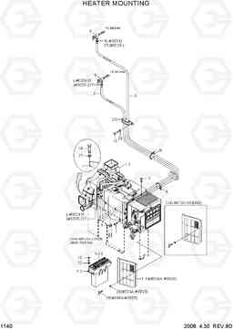 1140 HEATER MOUNTING R360LC-7, Hyundai