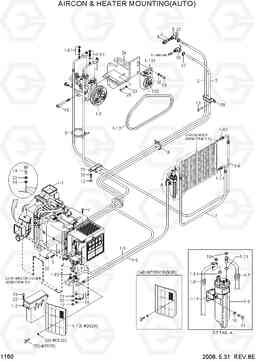 1160 AIRCON & HEATER MOUNTING(AUTO) R360LC-7, Hyundai