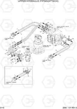 3110 UPPER HYDRAULIC PIPING(ATTACH) R360LC-7, Hyundai