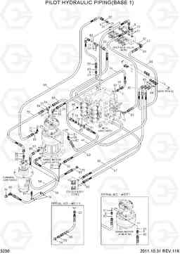 3230 PILOT HYDRAULIC PIPING(BASE 1) R360LC-7, Hyundai