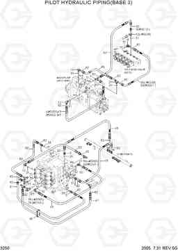 3250 PILOT HYDRAULIC PIPING(BASE 3) R360LC-7, Hyundai