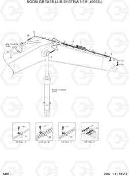 3460 BOOM GREASE LUB SYSTEM(8.6M, #0058-) R360LC-7, Hyundai