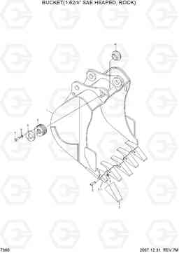 7360 BUCKET(1.62M3 SAE HEAPED, ROCK) R360LC-7, Hyundai