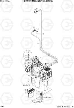 1140 HEATER MOUNTING(-#0528) R360LC-7A, Hyundai