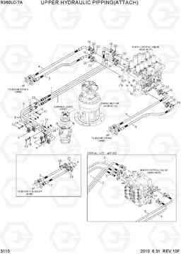 3110 UPPER HYDRAULIC PIPING(ATTACH) R360LC-7A, Hyundai