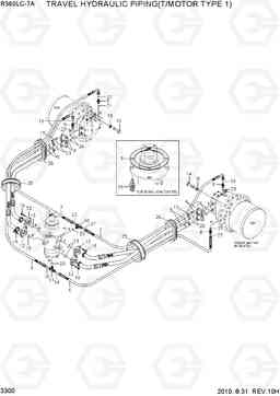 3300 TRAVEL HYDRAULIC PIPING(T/MOTOR TYPE 1) R360LC-7A, Hyundai