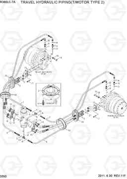 3350 TRAVEL HYDRAULIC PIPING(T/MOTOR TYPE 2) R360LC-7A, Hyundai