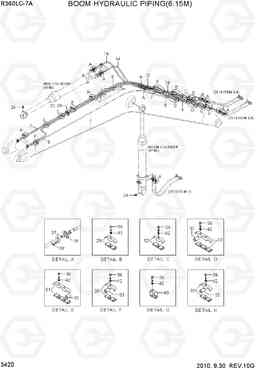3420 BOOM HYDRAULIC PIPING(6.15M) R360LC-7A, Hyundai