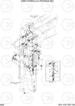 3530 ARM HYDRAULIC PIPING(4.3M) R360LC-7A, Hyundai