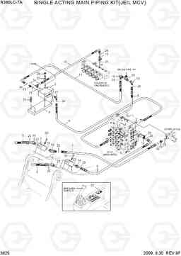 3625 SINGLE ACTING MAIN PIP KIT(MCV TYPE 3) R360LC-7A, Hyundai