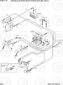 3725 DOUBLE ACTING MAIN PIP KIT(MCV TYPE 3) R360LC-7A, Hyundai