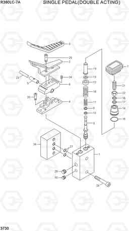 3730 SINGLE PEDAL(DOUBLE ACTING) R360LC-7A, Hyundai