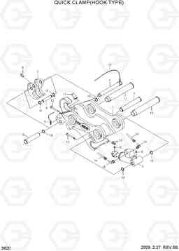 3820 QUICK CLAMP(HOOK TYPE) R360LC-7A, Hyundai