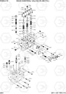 4051 MAIN CONTROL VALVE(1/4, TYPE 2, #0170-) R360LC-7A, Hyundai