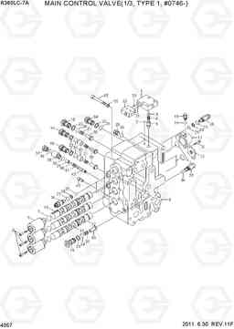 4057 MAIN CONTROL VALVE(1/3, TYPE 1, #0746-) R360LC-7A, Hyundai